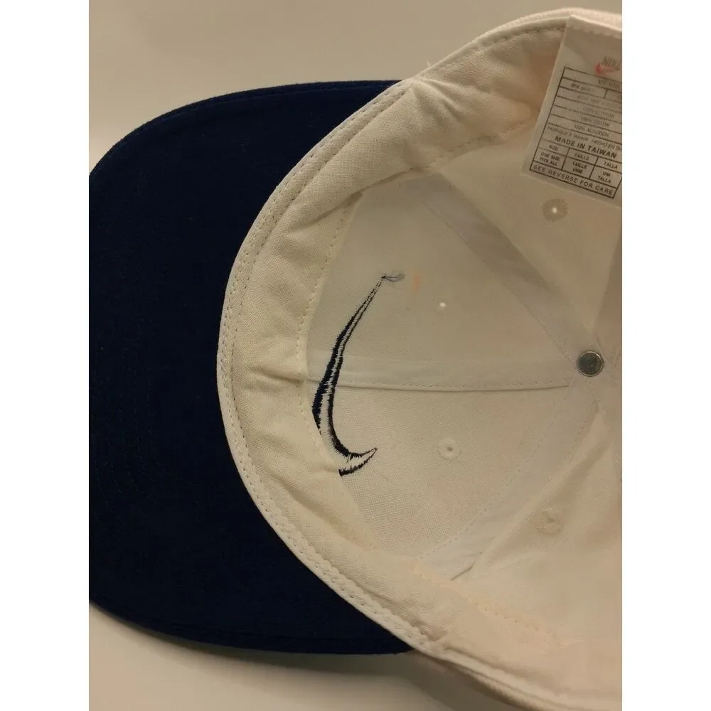 Nike Tennis Snapback White & Blue Hat 90s Preppy Sport